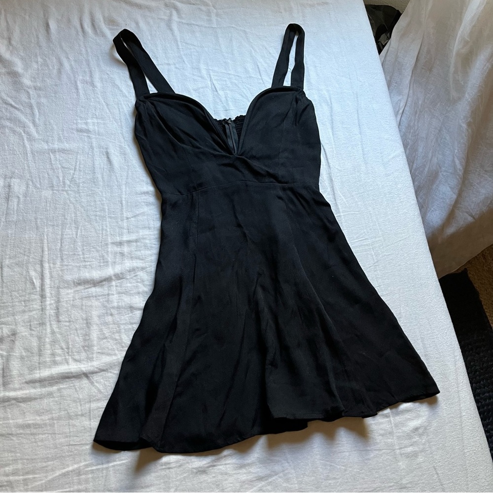 Reformation black sleeveless mini dress